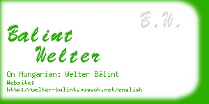 balint welter business card